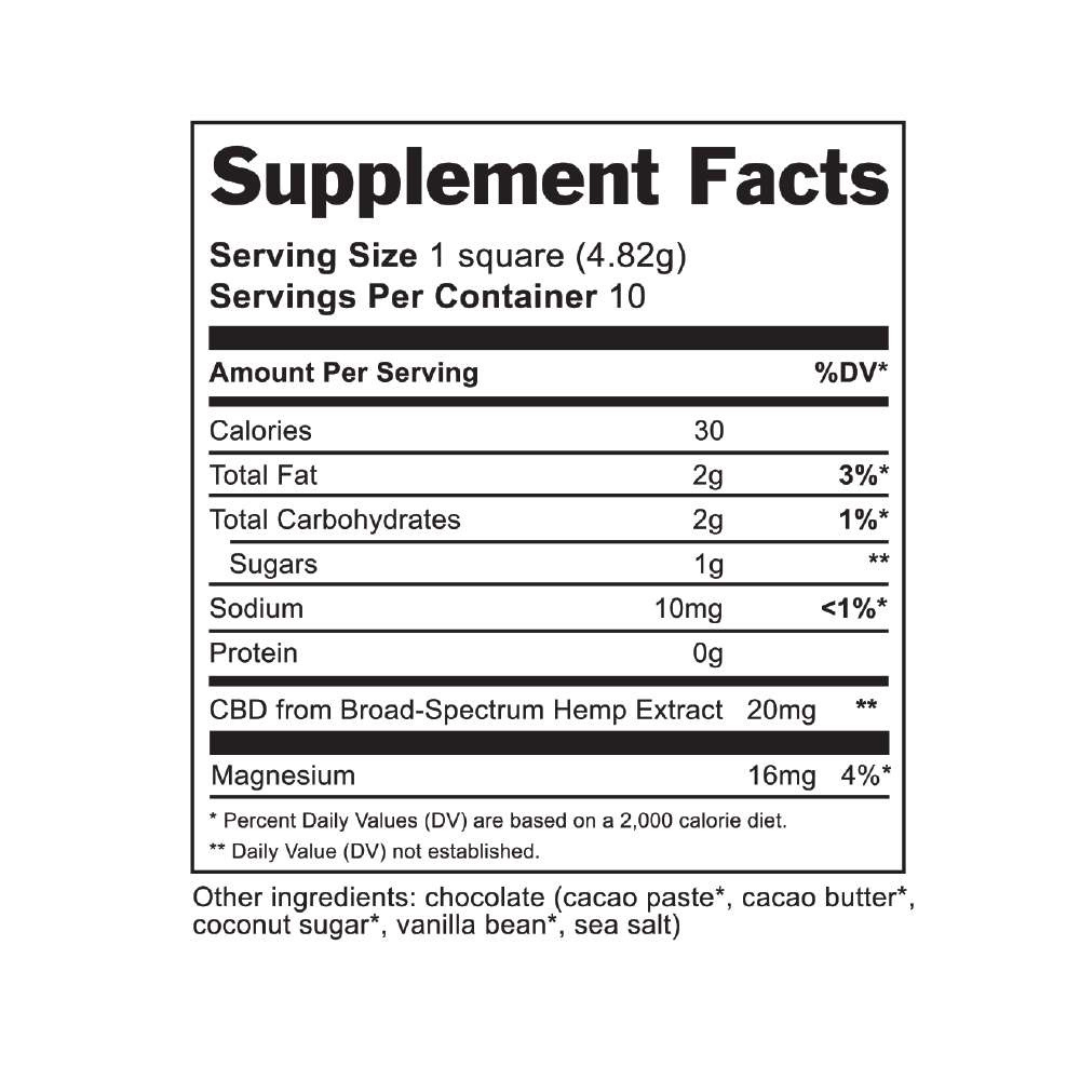 Vital Leaf CBD Chocolate Bar (1.7oz bar, 200mg of CBD)