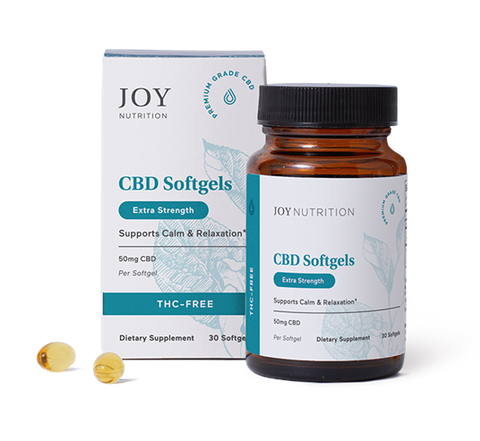 Joy Organics 50mg Broad-Spectrum CBD Softgel Capsules (THC-Free)