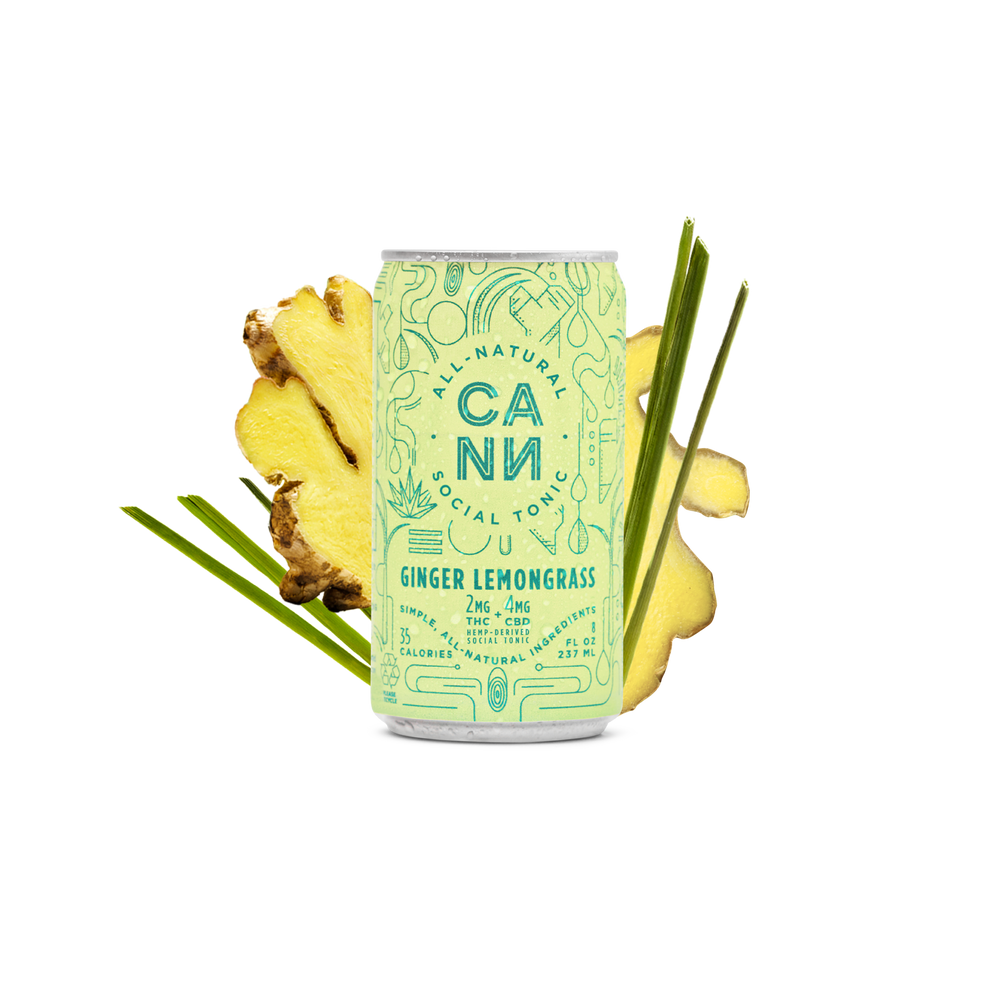 CANN Ginger Lemongrass Limited-Edition Cannabis-Infused Social Tonic 2mg THC/4mg CBD (4-pack)