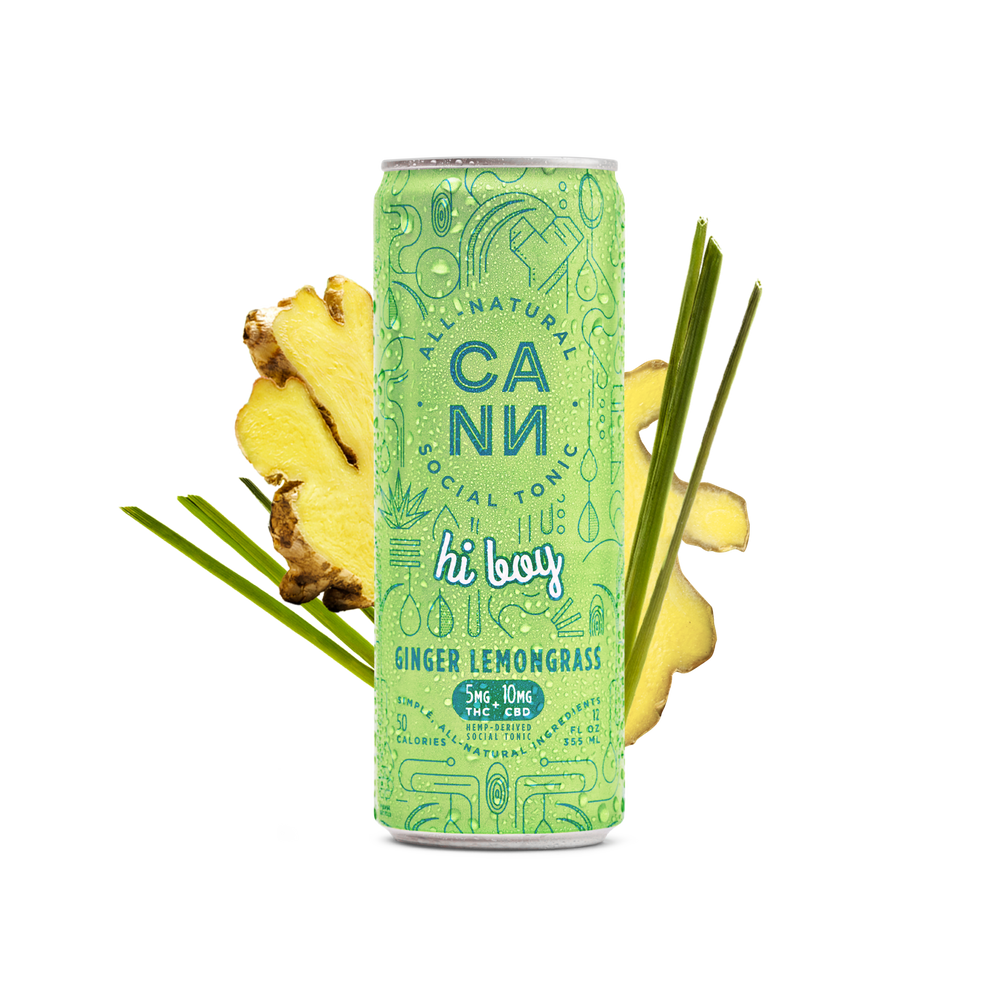 CANN Ginger Lemongrass Limited-Edition Hi Boy Cannabis-Infused Social Tonic 5mg THC/10mg CBD