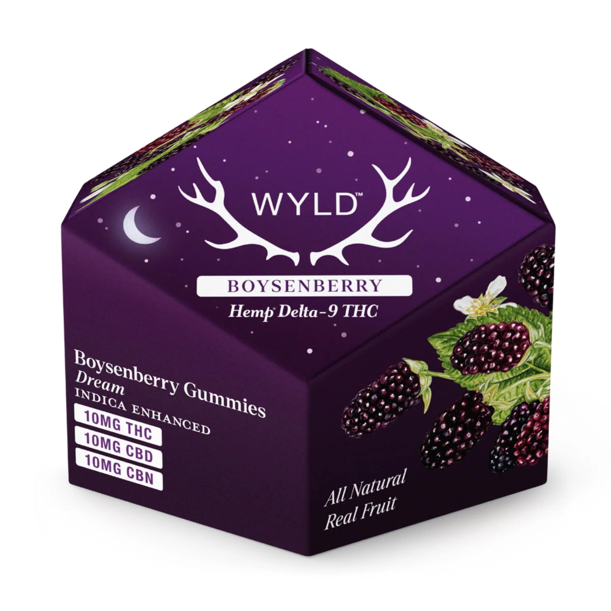 WYLD Boysenberry Indica 1:1:1 THC:CBD:CBN Gummies | Hemp THC
