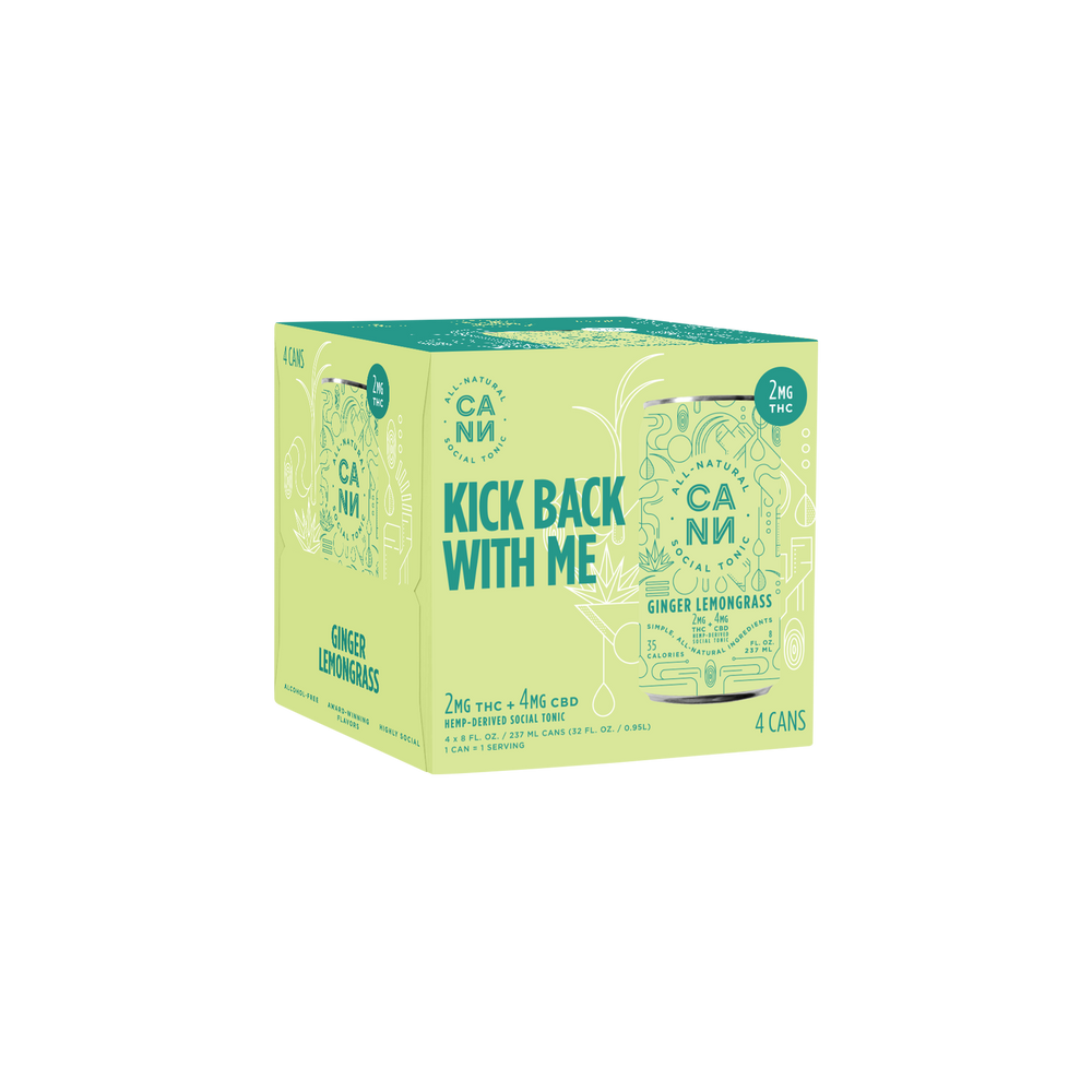 CANN Ginger Lemongrass Limited-Edition Cannabis-Infused Social Tonic 2mg THC/4mg CBD (4-pack)