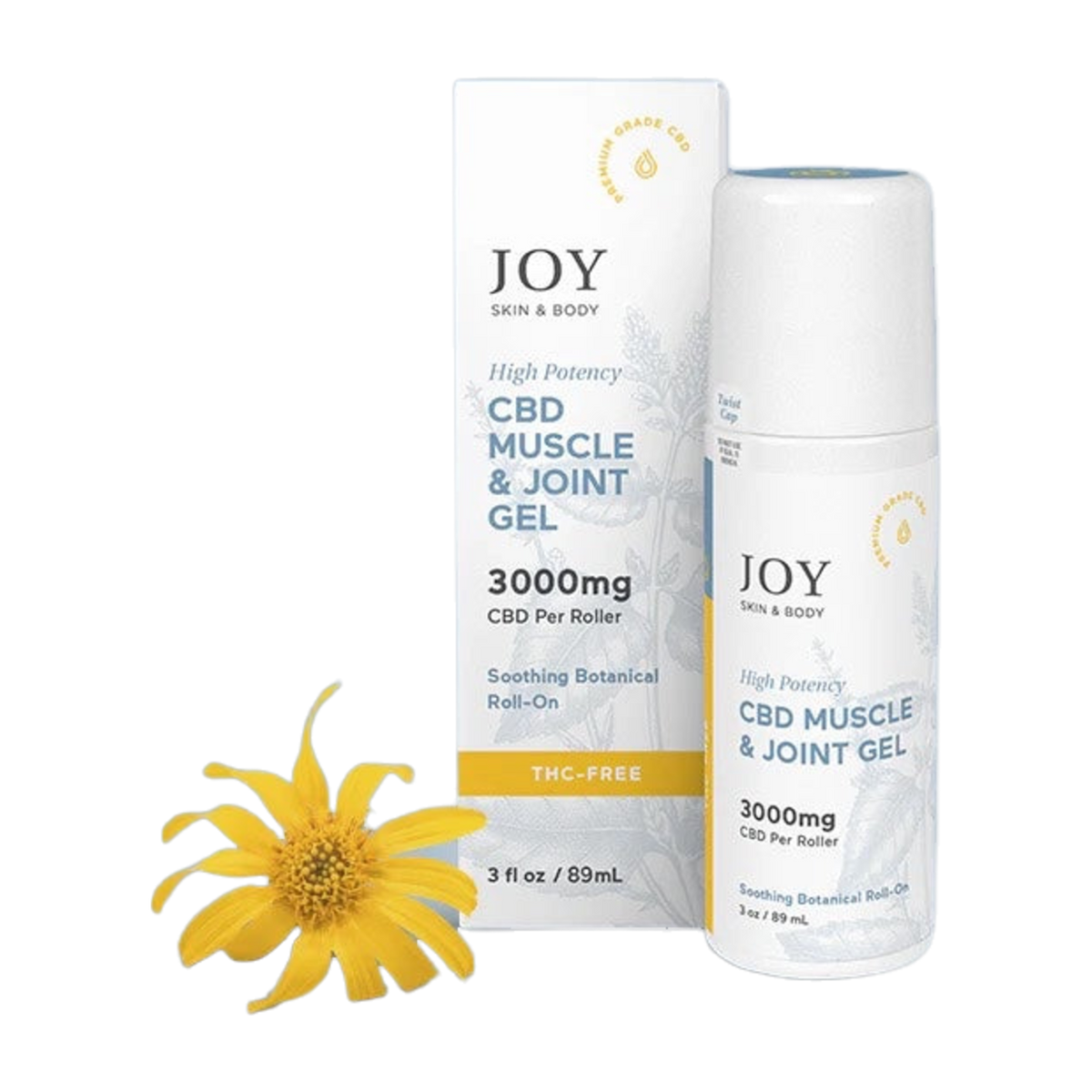Joy Organics Muscle & Joint Gel 3000mg CBD Roll-On (3oz)