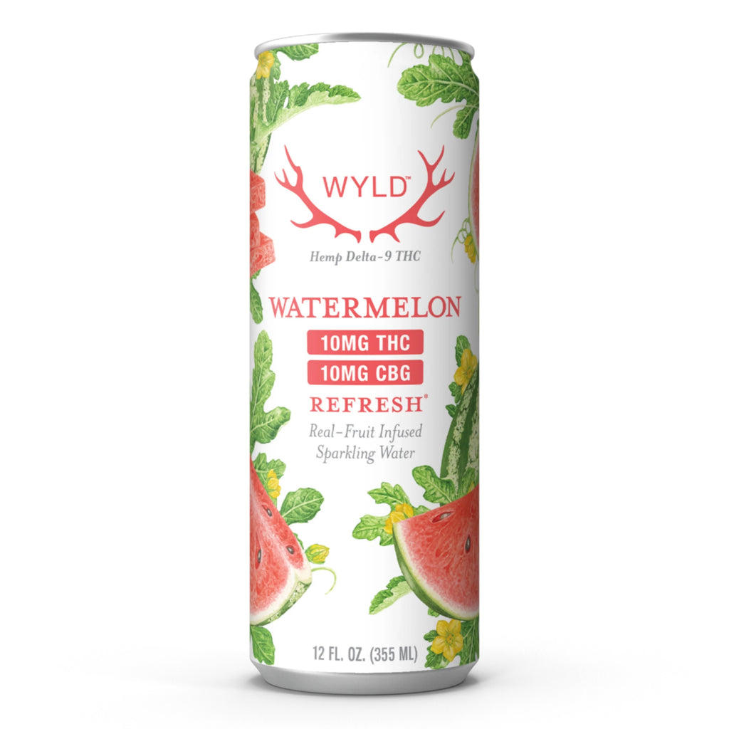 WYLD 10mg Watermelon Refresh THC:CBG 1:1 Sparkling Water | Hemp THC