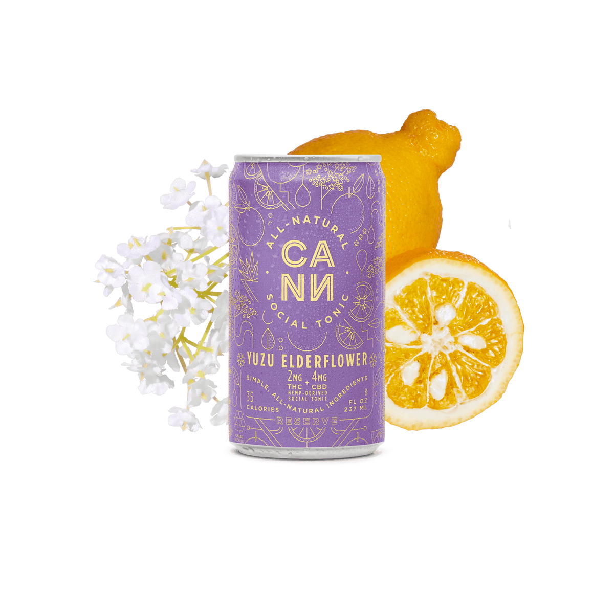 CANN Yuzu Elderflower Limited-Edition Cannabis-Infused Social Tonic 2mg THC/4mg CBD (4-pack)