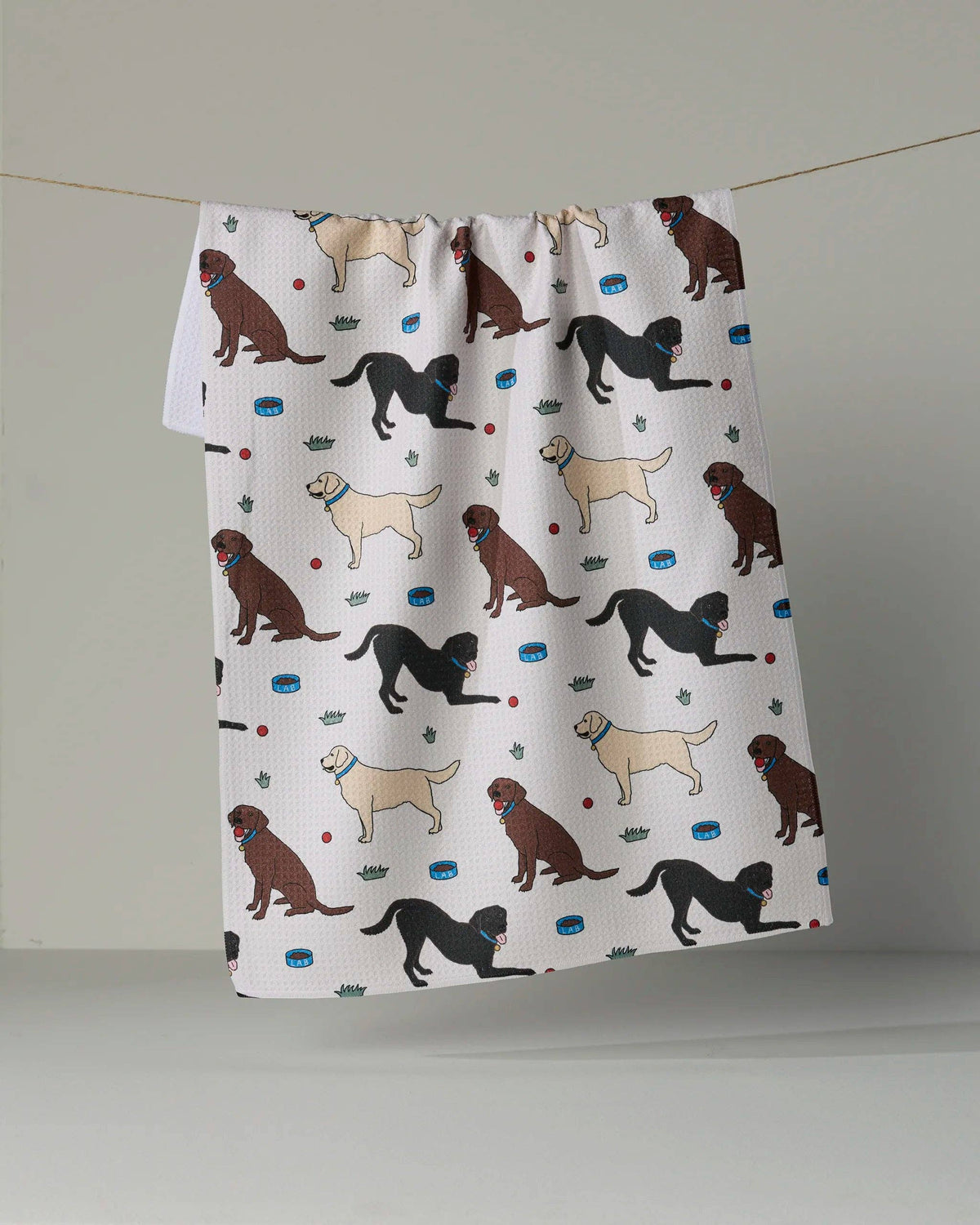 Geometry - Lab Pals Tea Towel: Black-lab