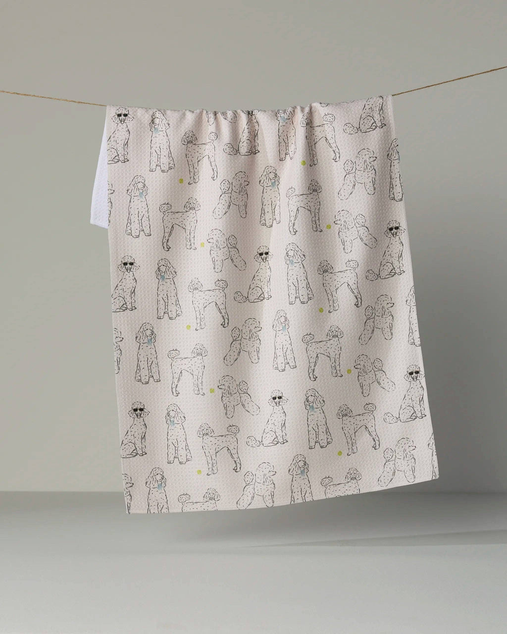 Geometry - Poodle Party Tea Towel: Storm