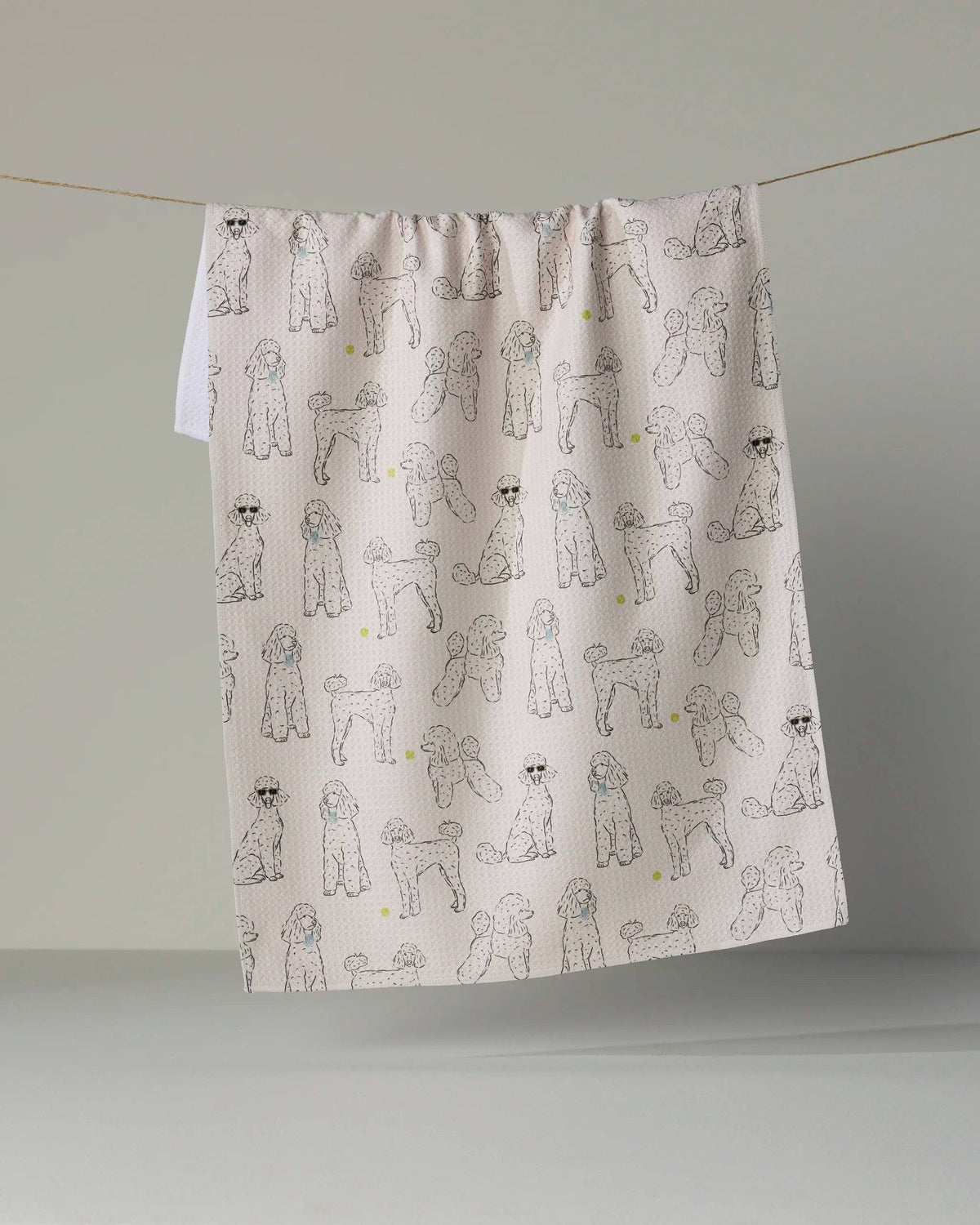 Geometry - Poodle Party Tea Towel: Storm