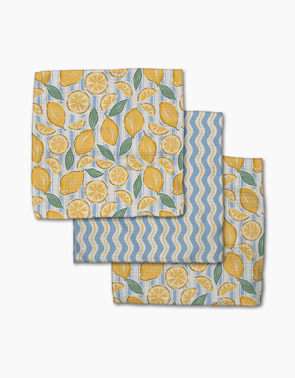 Geometry - Lemon Waves Dishcloth Set