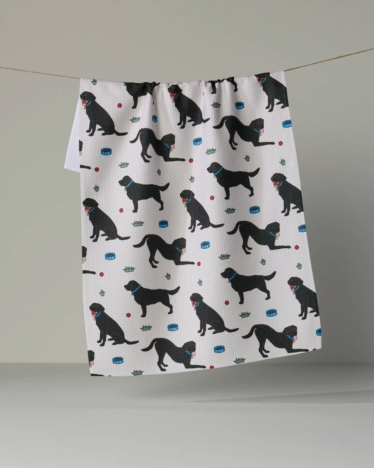 Geometry - Lab Pals Tea Towel: Black-lab