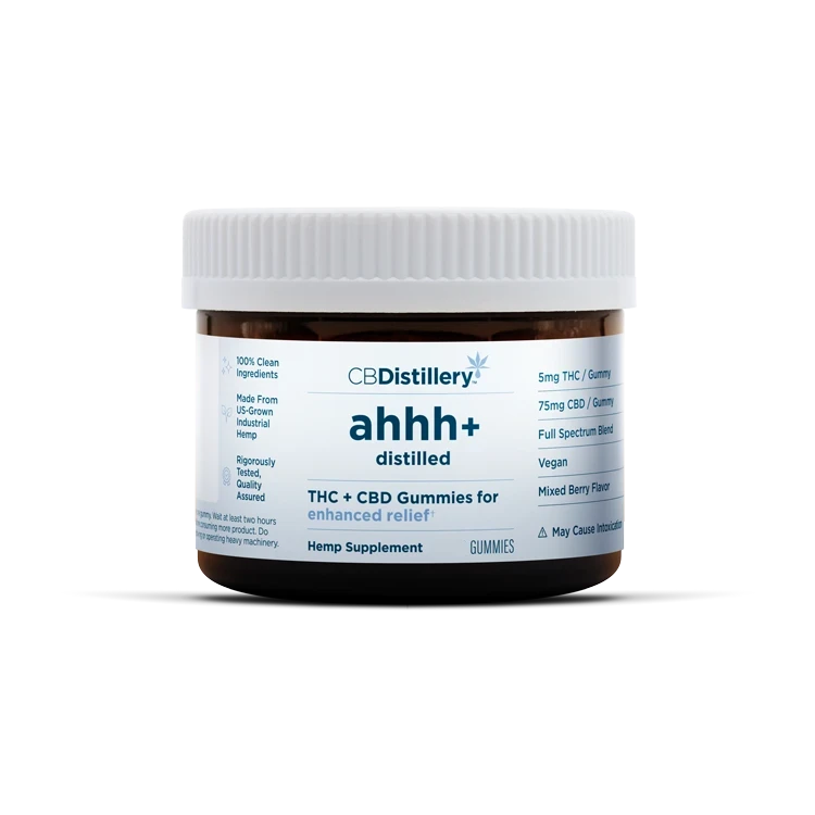 CBDistillery ahhh+ THC & CBD Gummies – 5mg THC + 75mg CBD