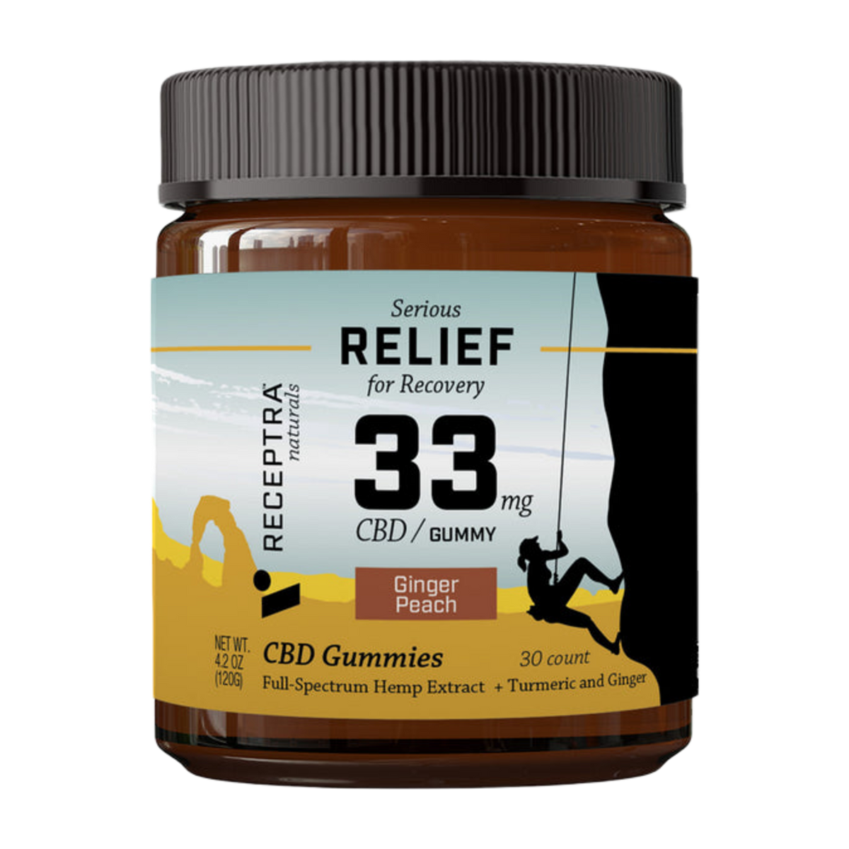 Receptra Serious Relief Gummies (33mg CBD/gummy)