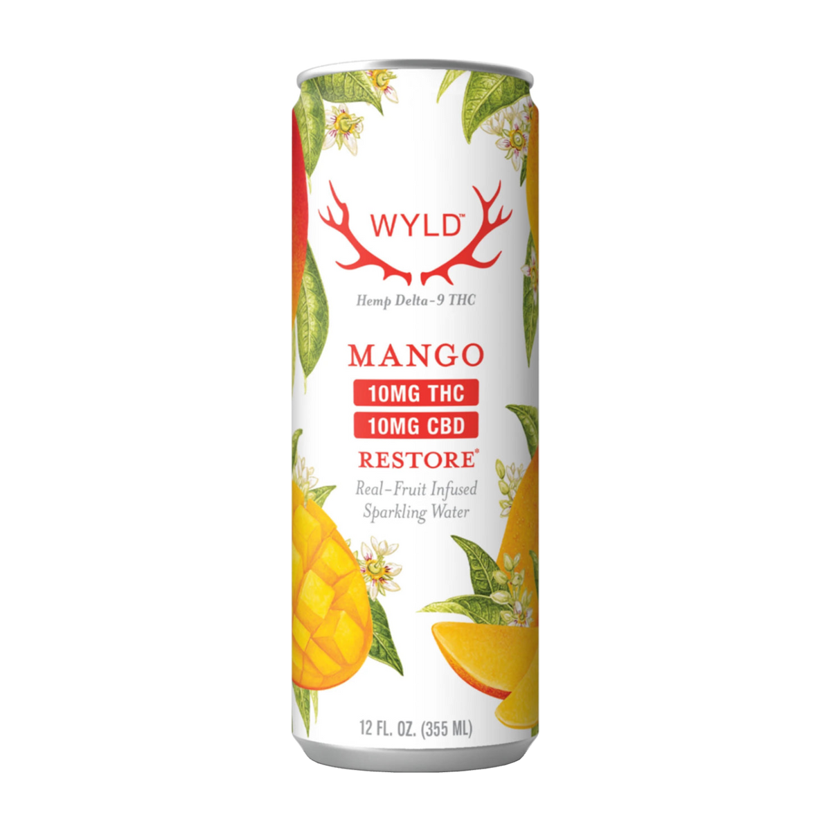 WYLD 10mg Mango Restore THC:CBD 1:1 Sparkling Water | Hemp THC