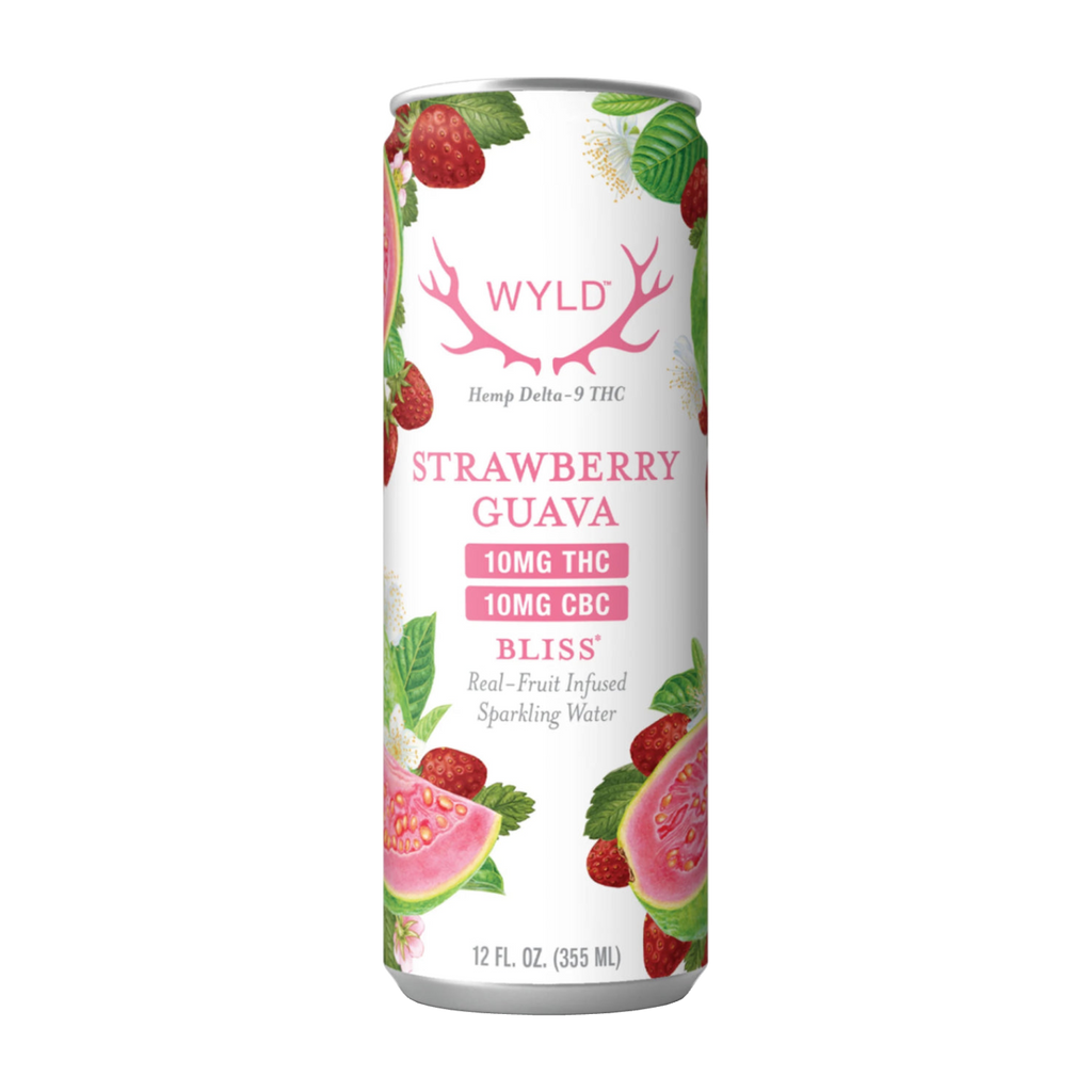 WYLD 10mg Strawberry Guava Bliss THC:CBC 1:1 Sparkling Water | Hemp THC