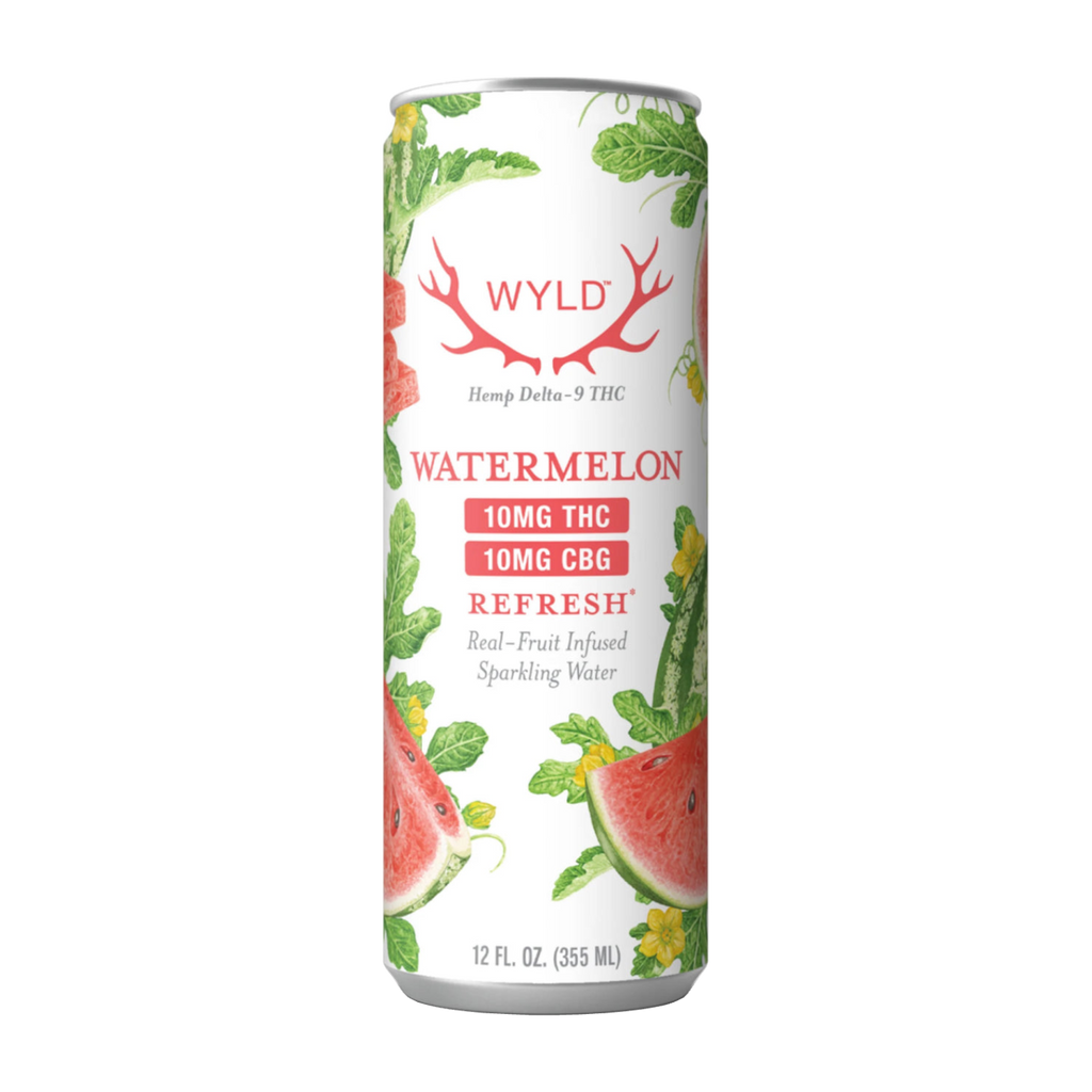 WYLD 10mg Watermelon Refresh THC:CBG 1:1 Sparkling Water | Hemp THC