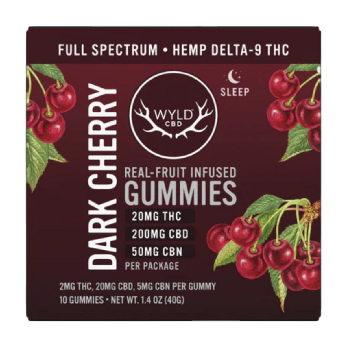 WYLD Dark Cherry THC:CBD:CBN | Rest | Low Dose THC