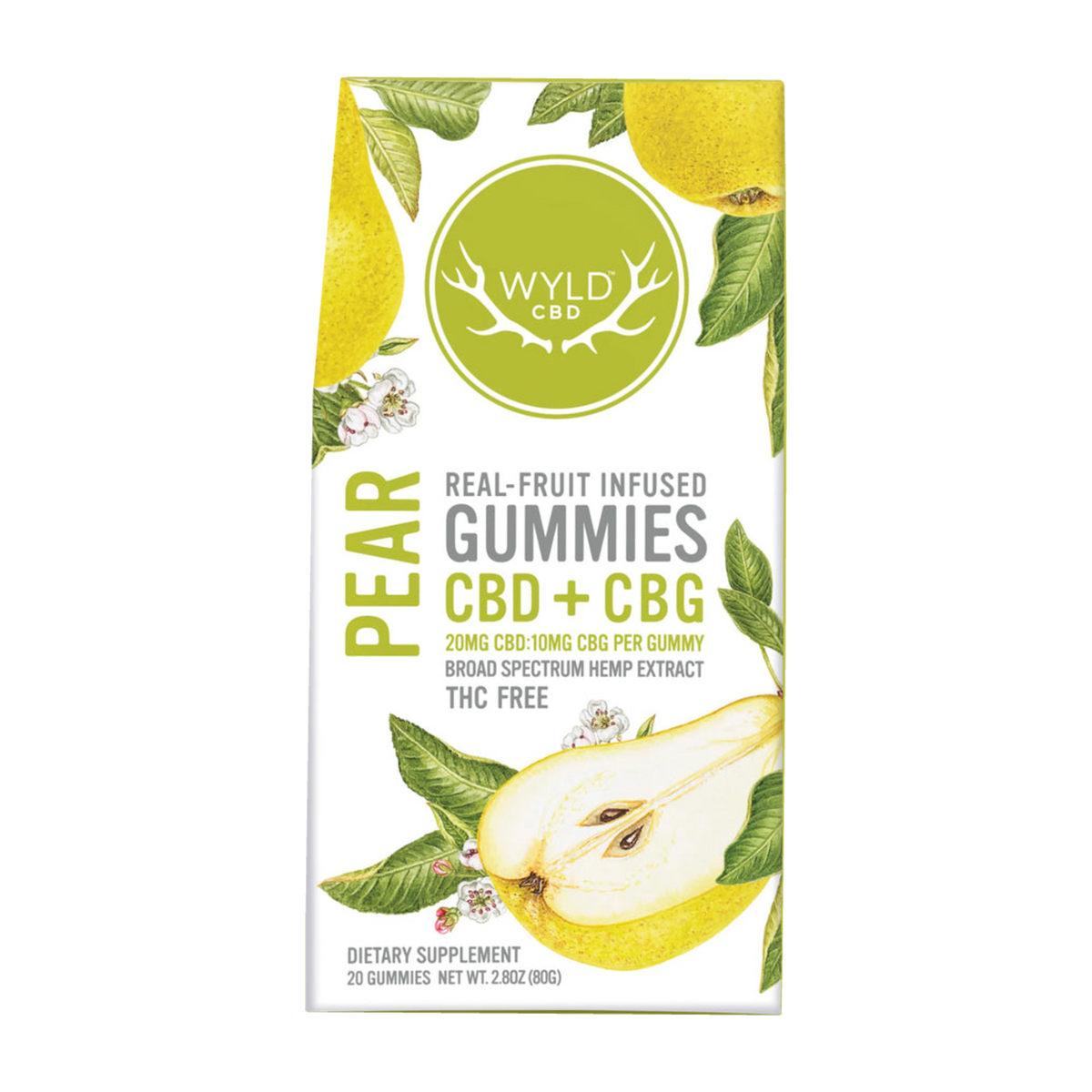 WYLD Pear 10mg CBG + 20mg CBD Gummies