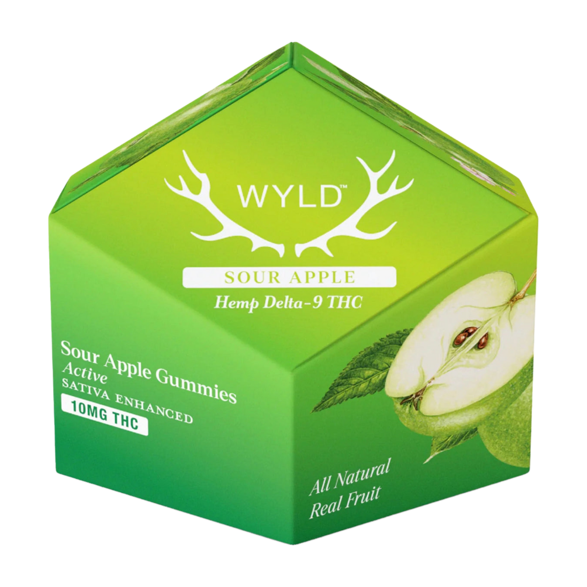 WYLD Sour Apple Sativa THC Gummies | Hemp THC